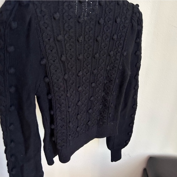 NWT Alice + Olivia Kitty Puff Sleeve Floral Embroidery Cardigan Sweater medium - Picture 7 of 10